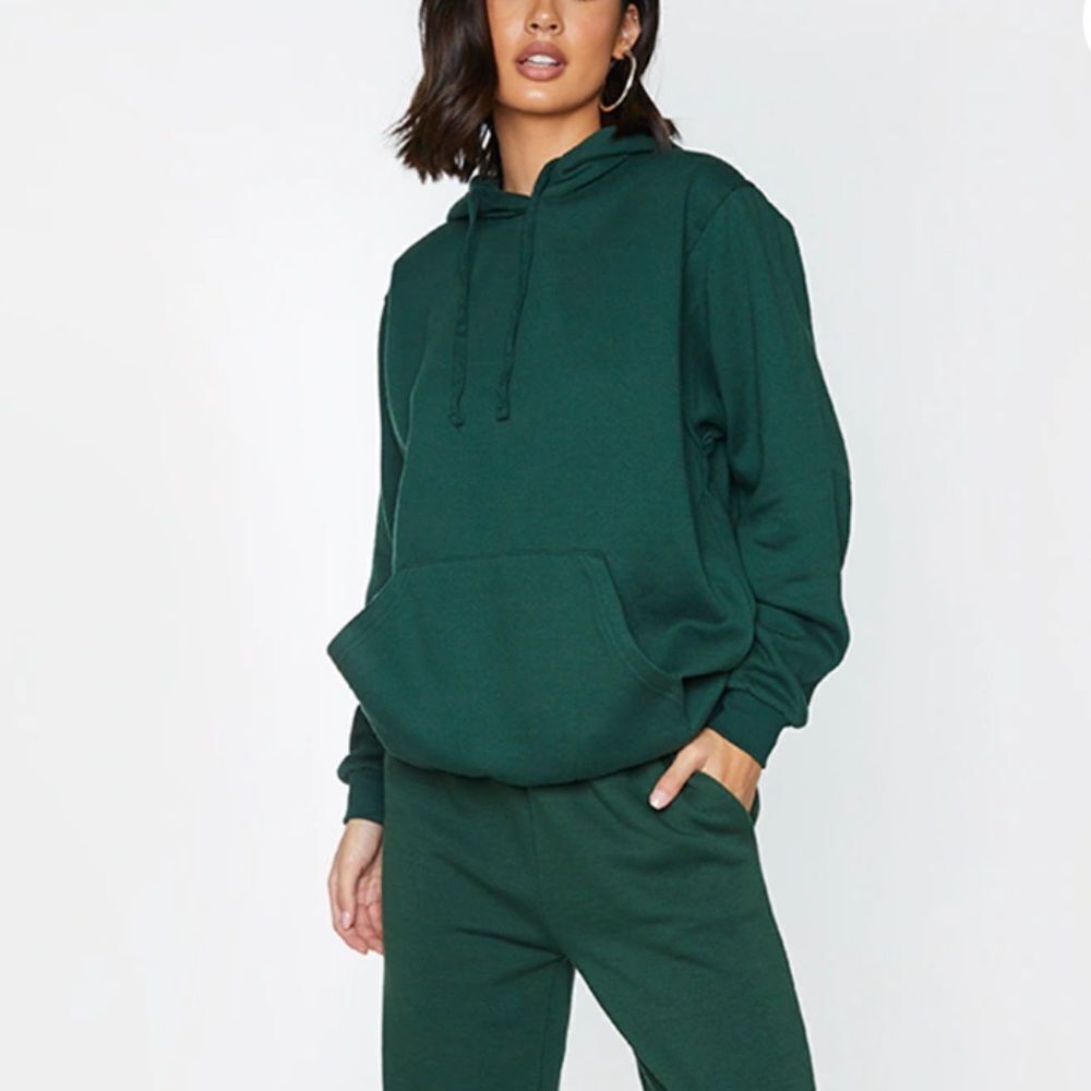 Pretty Little Things Dark Green Oversized Hoodie Small‎ Nwt